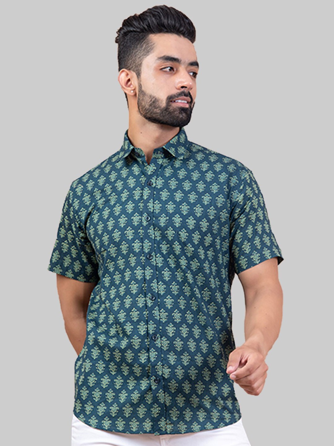 

Tistabene Men Blue Premium Printed Casual Shirt