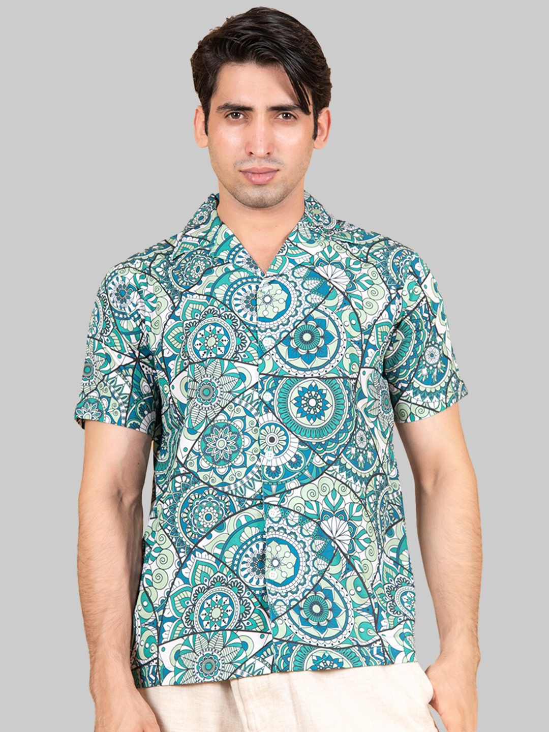 

Tistabene Men Beige Premium Printed Casual Shirt