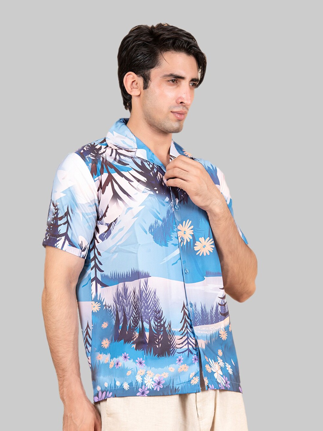 

Tistabene Men Blue Premium Printed Casual Shirt