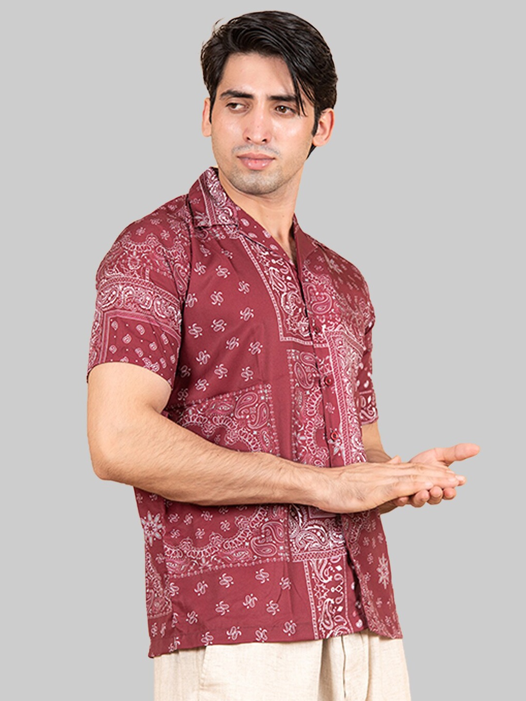 

Tistabene Men Brown Premium Printed Casual Shirt