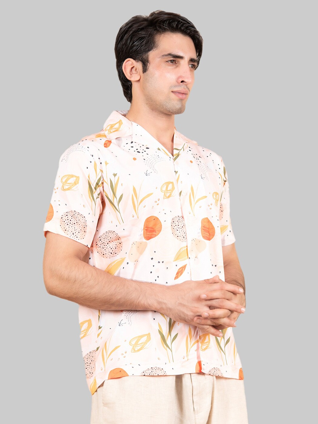 

Tistabene Men Off White Premium Printed Casual Shirt