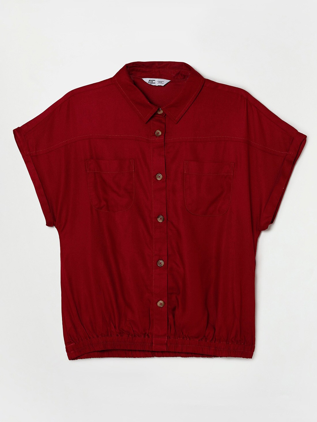 

Fame Forever by Lifestyle Girls Maroon Extended Sleeves Blouson Top