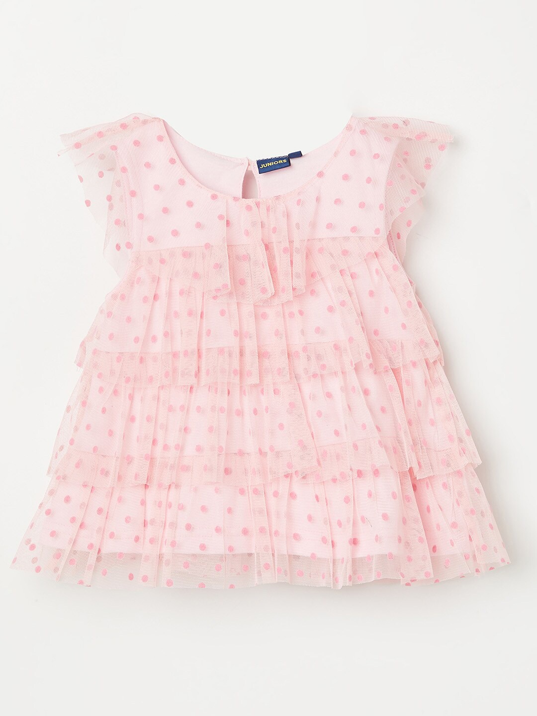 

Juniors by Lifestyle Girls Pink Print Ruffles Tiered Top