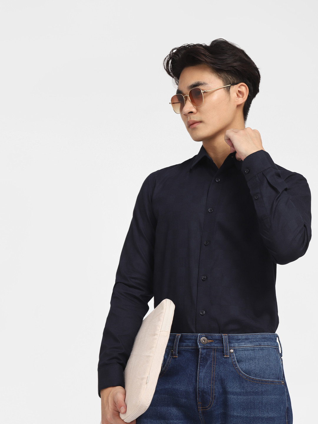 

Jack & Jones Men Black Slim Fit Cotton Casual Shirt