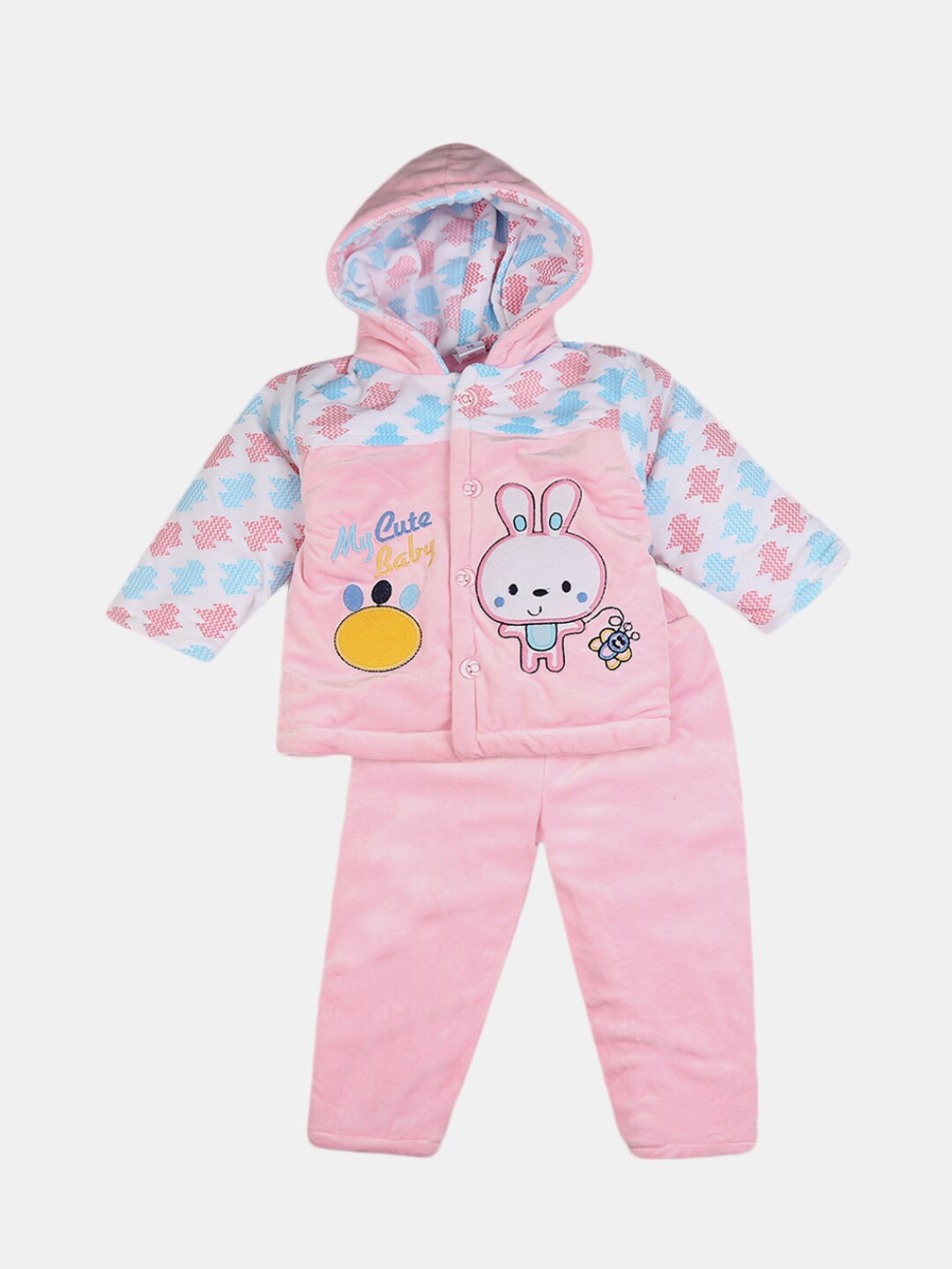 

V-Mart Unisex Kids Pink & Blue T-shirt with Pyjamas