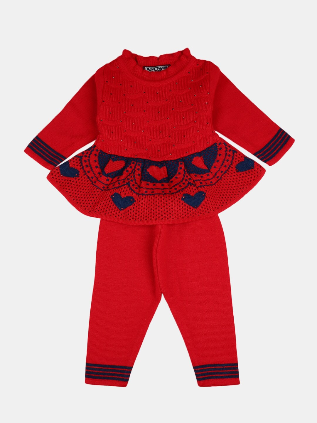 

V-Mart Unisex Kids Red & Black Top with Pyjama