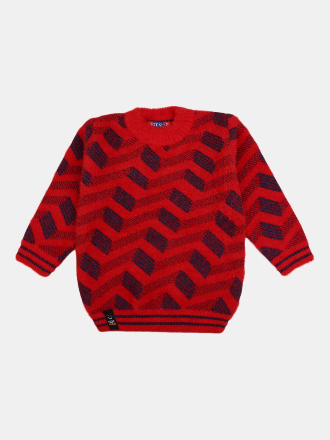

V-Mart Unisex Kids Red & Navy Blue Self Design T-shirt with Pyjama