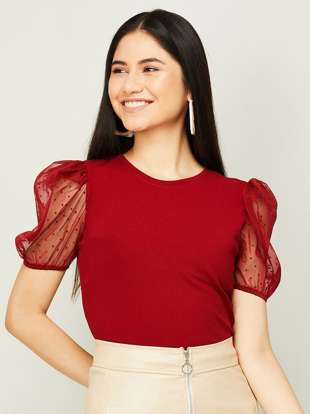 

Ginger by Lifestyle Red Solid Top