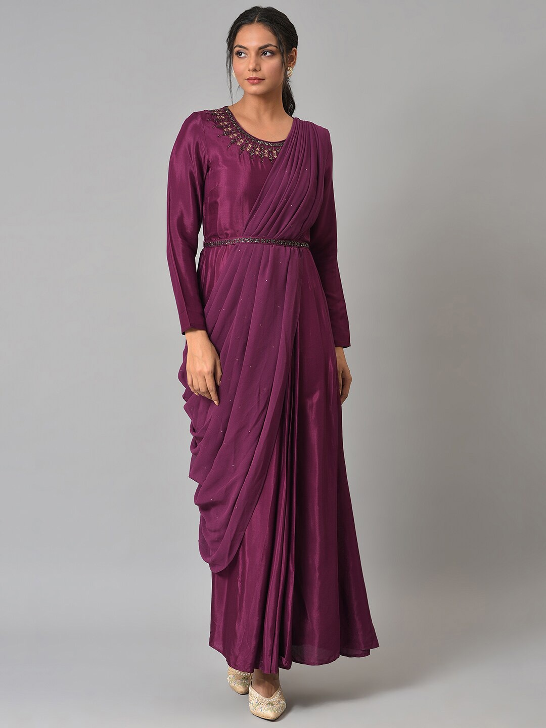 

WISHFUL Women Purple Ethnic Maxi Dress
