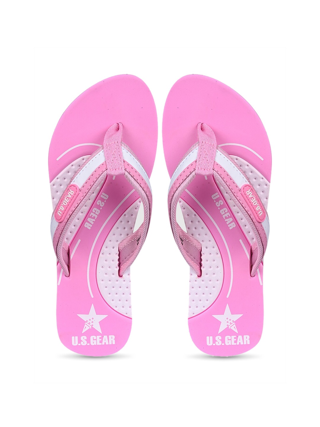 

u s gear Women Pink & White Printed Rubber Thong Flip-Flops