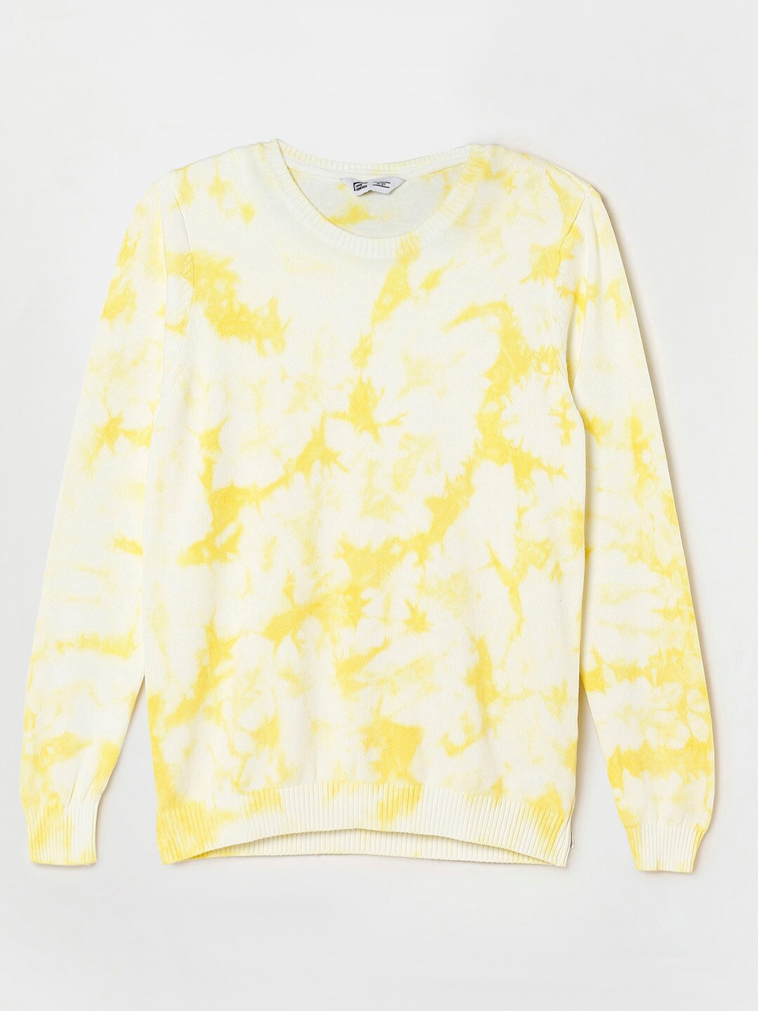 

Fame Forever by Lifestyle Girls Yellow & White Printed Pullover