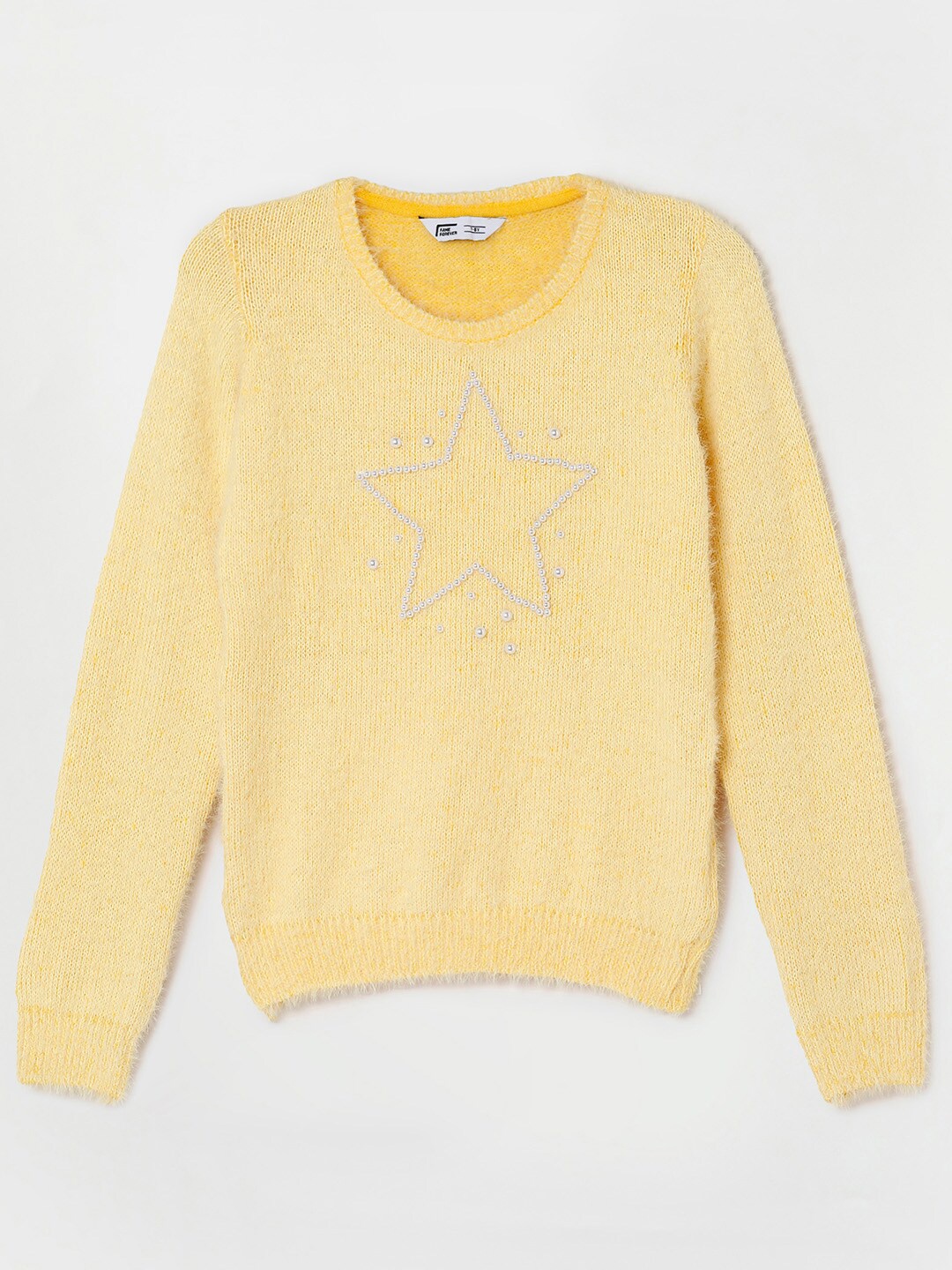

Fame Forever by Lifestyle Girls Yellow Embroidered Pullover with Embellished Detail