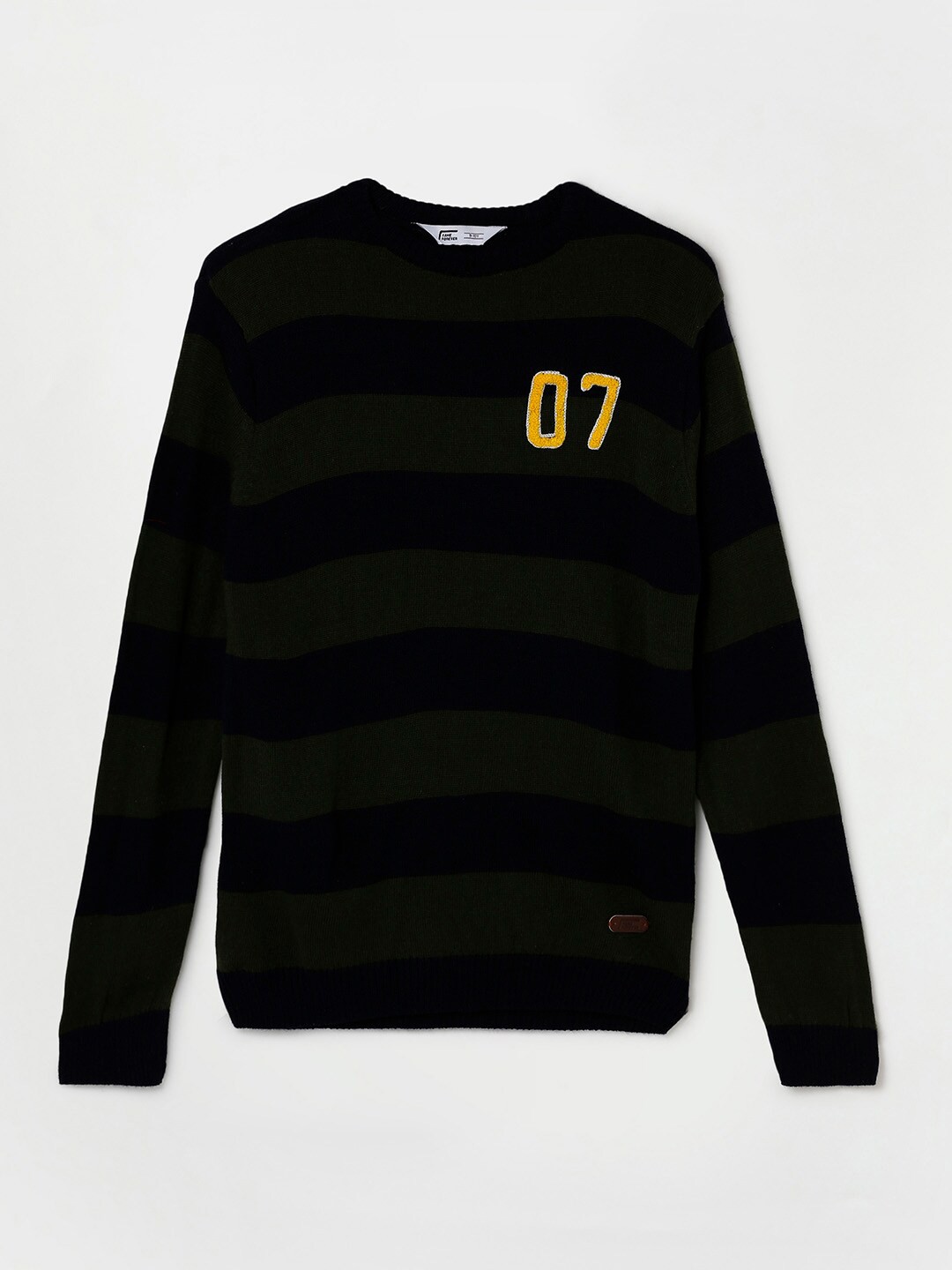 

Fame Forever by Lifestyle Boys Olive Green & Black Colourblocked Pullover Sweater