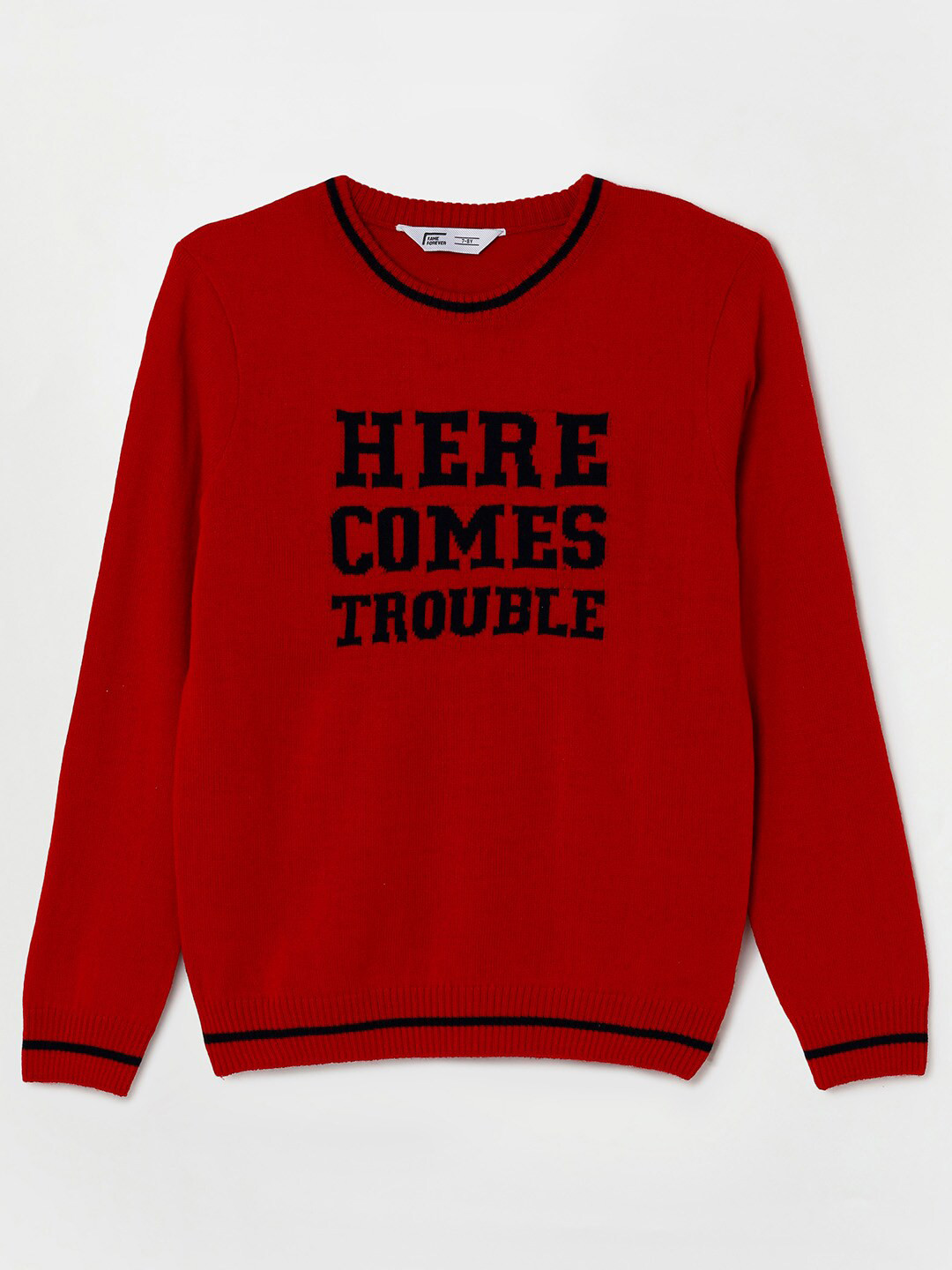 

Fame Forever by Lifestyle Boys Red & Black Typography Printed Pullover Sweater