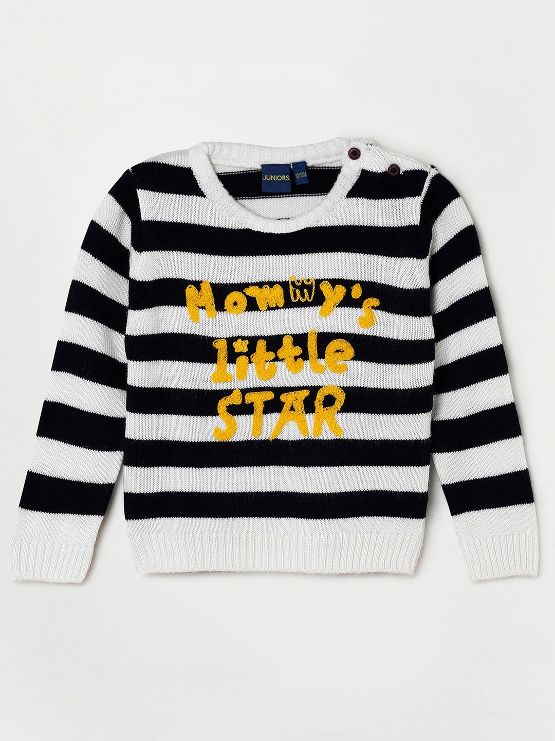 

Juniors by Lifestyle Boys Black & White Striped Pullover Sweater