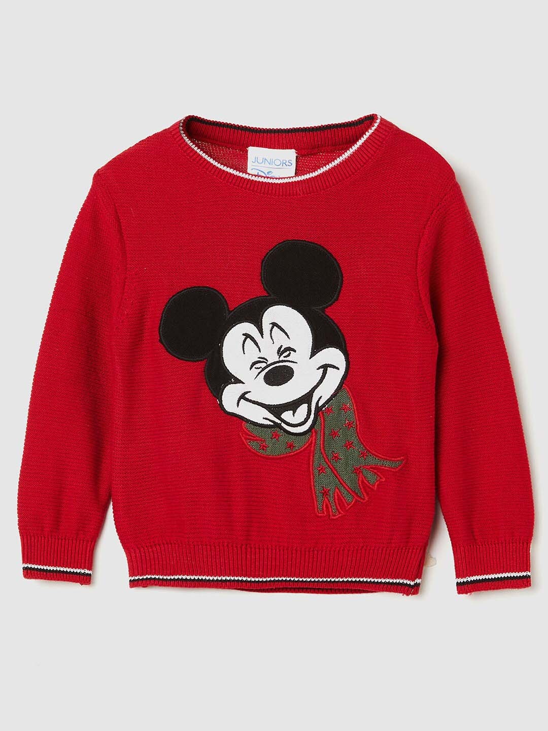 

Juniors by Lifestyle Boys Red & White Printed Pure Cotton Pullover