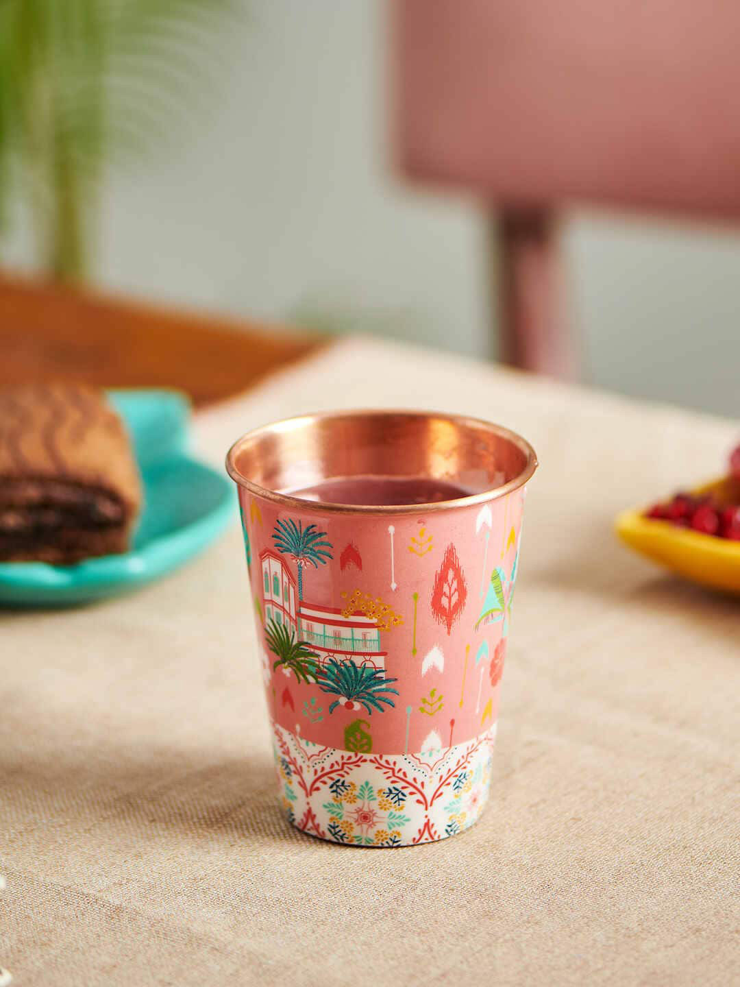 

Chumbak Holiday Home Copper Tumbler - Large 135 Gms, Coral