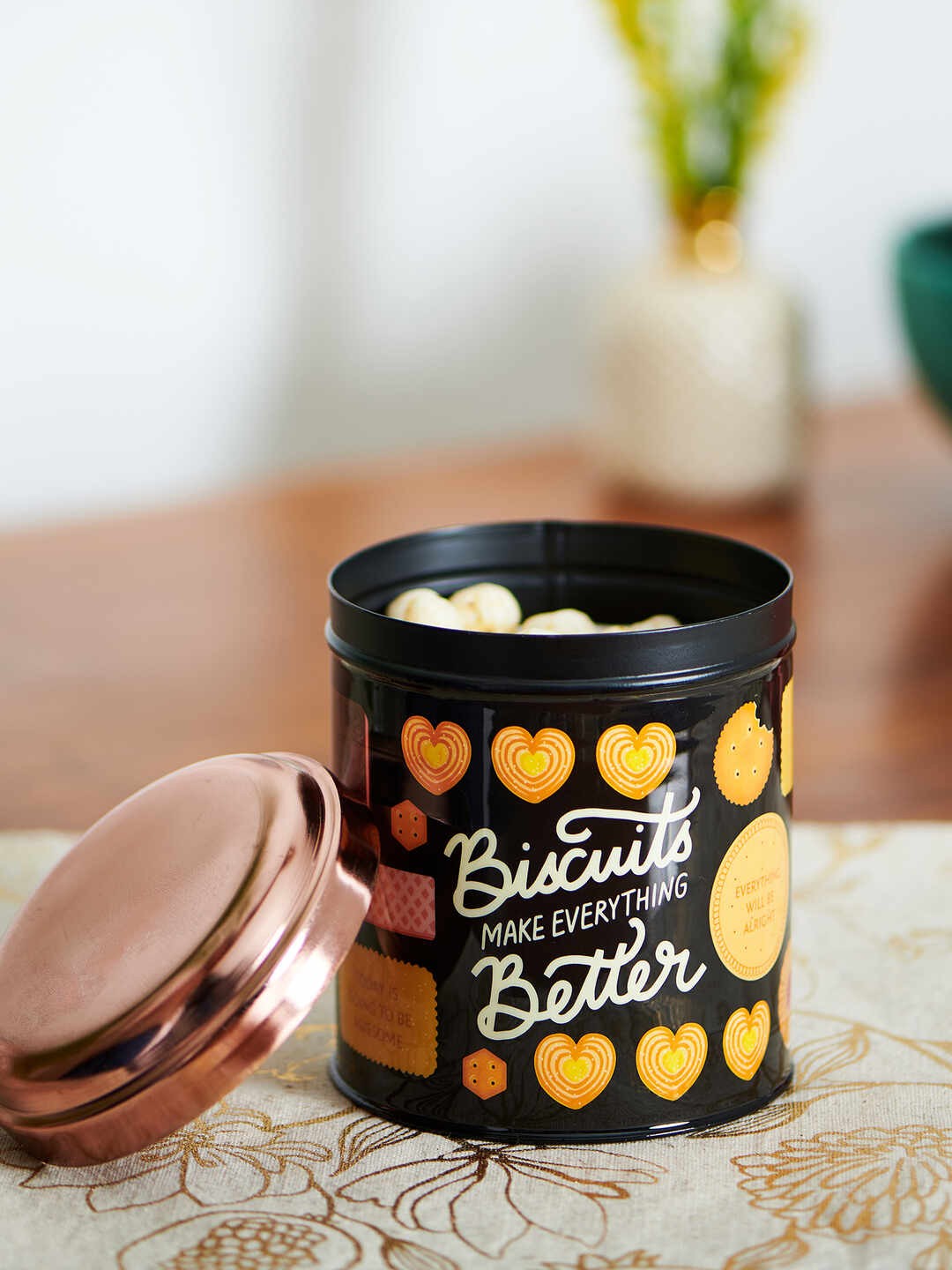 

Chumbak Black Printed Food Container