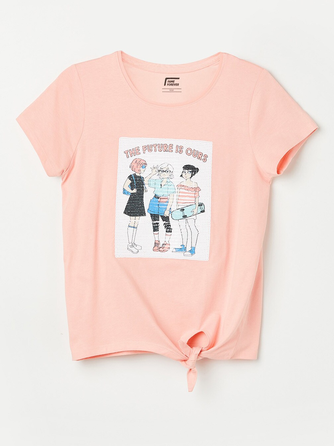 

Fame Forever by Lifestyle Girls Pink Printed Cotton T-shirt
