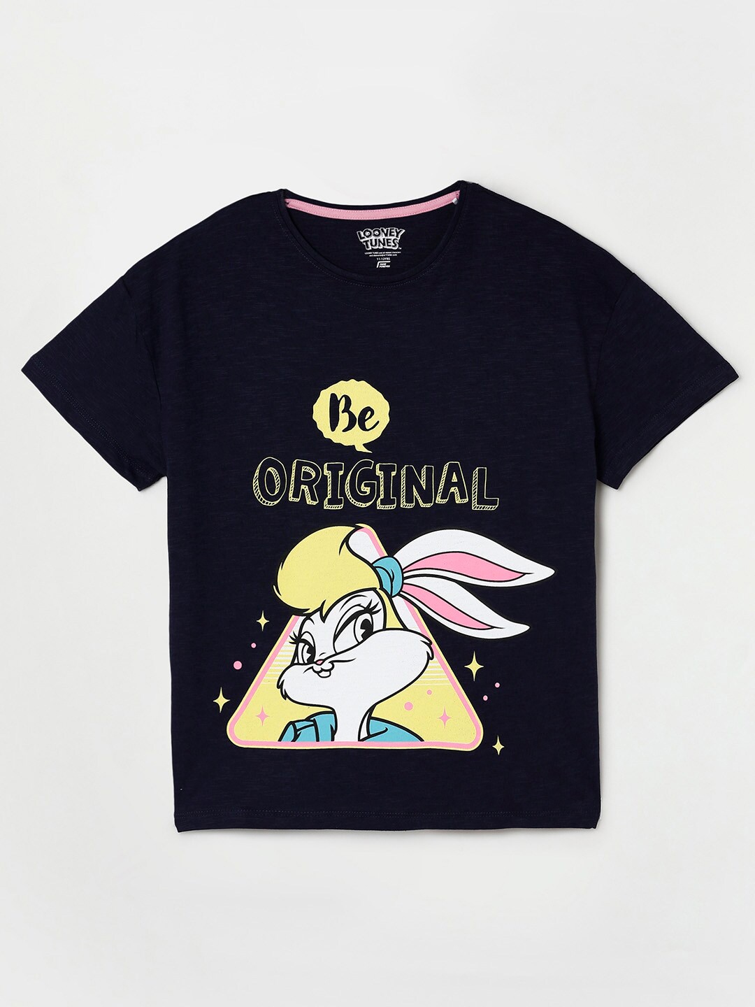 

Fame Forever by Lifestyle Girls Looney Tunes Printed Pure Cotton T-shirt, Navy blue