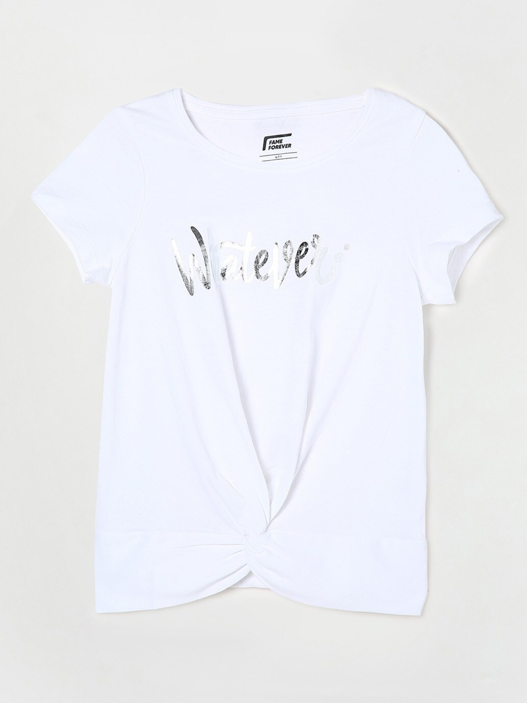 

Fame Forever by Lifestyle Girls Grey Typography Printed Cotton T-shirt