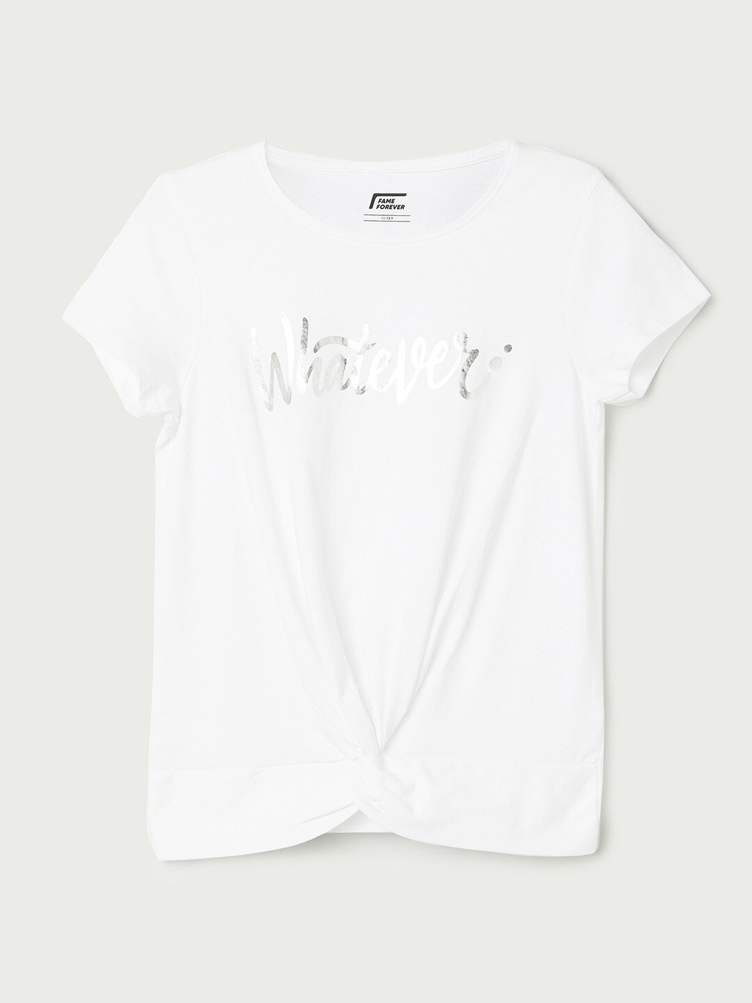 

Fame Forever by Lifestyle Girls Grey Typography Printed Cotton T-shirt