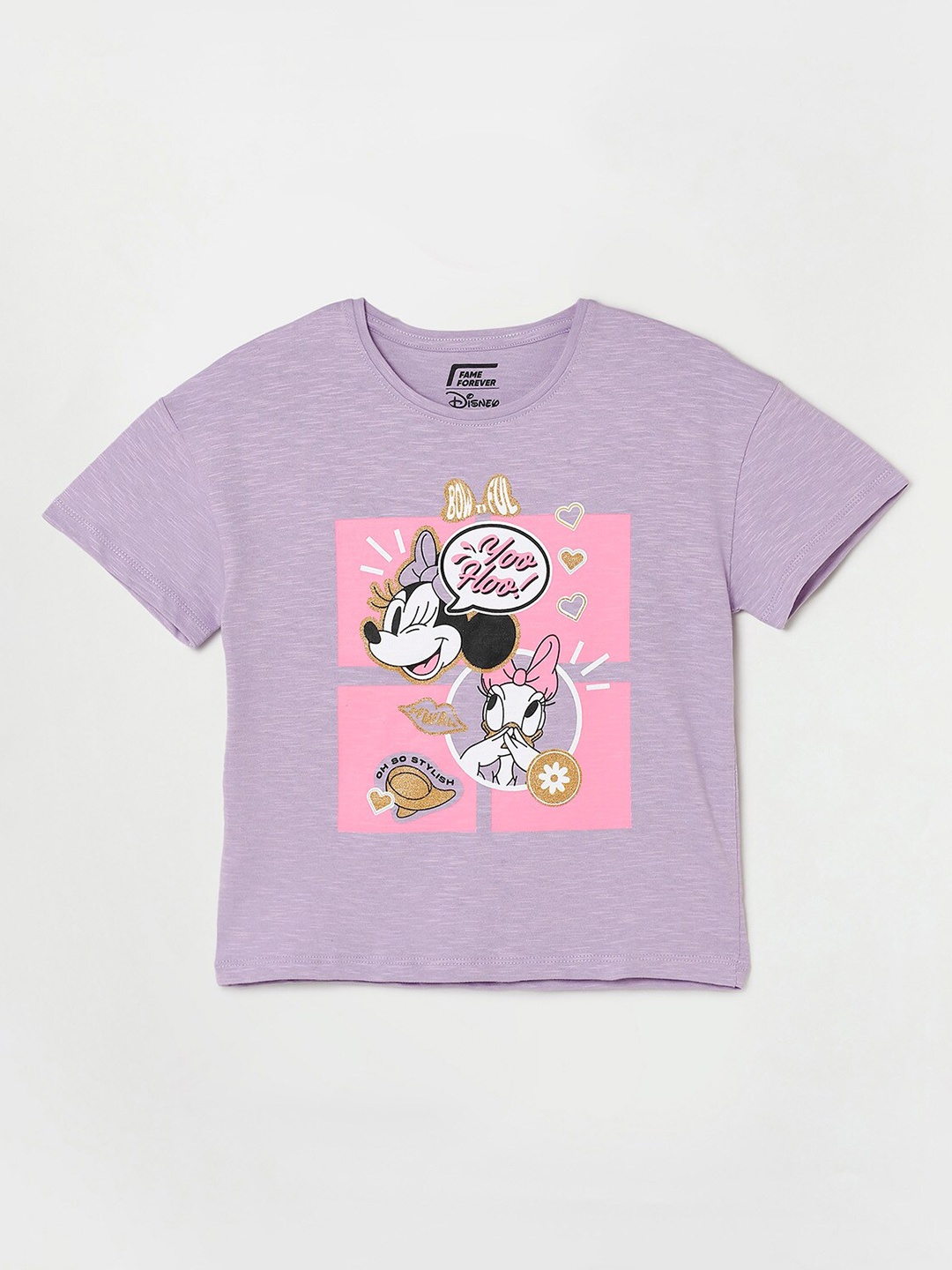 

Fame Forever by Lifestyle Girls MICKEY & FRIENDS Printed Tshirts, Lavender