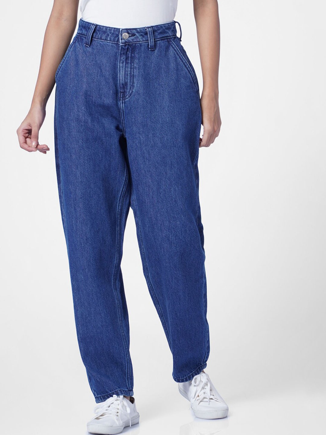 

ONLY Women Blue Boyfriend Fit High-Rise Jeans- ONLPINT BF JEANS