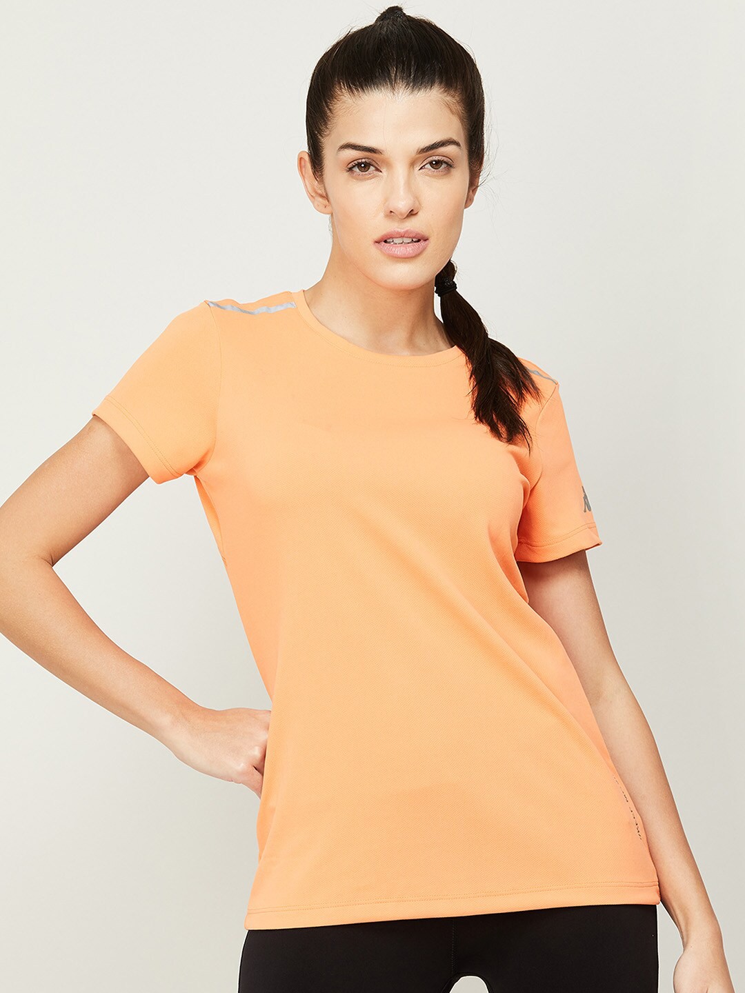 

Kappa Women Orange Solid T-shirt