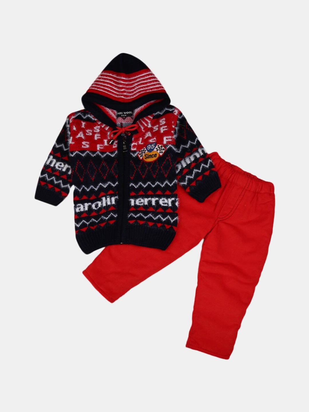 

V-Mart Unisex Kids Navy Blue & Red T-shirt with Pyjamas