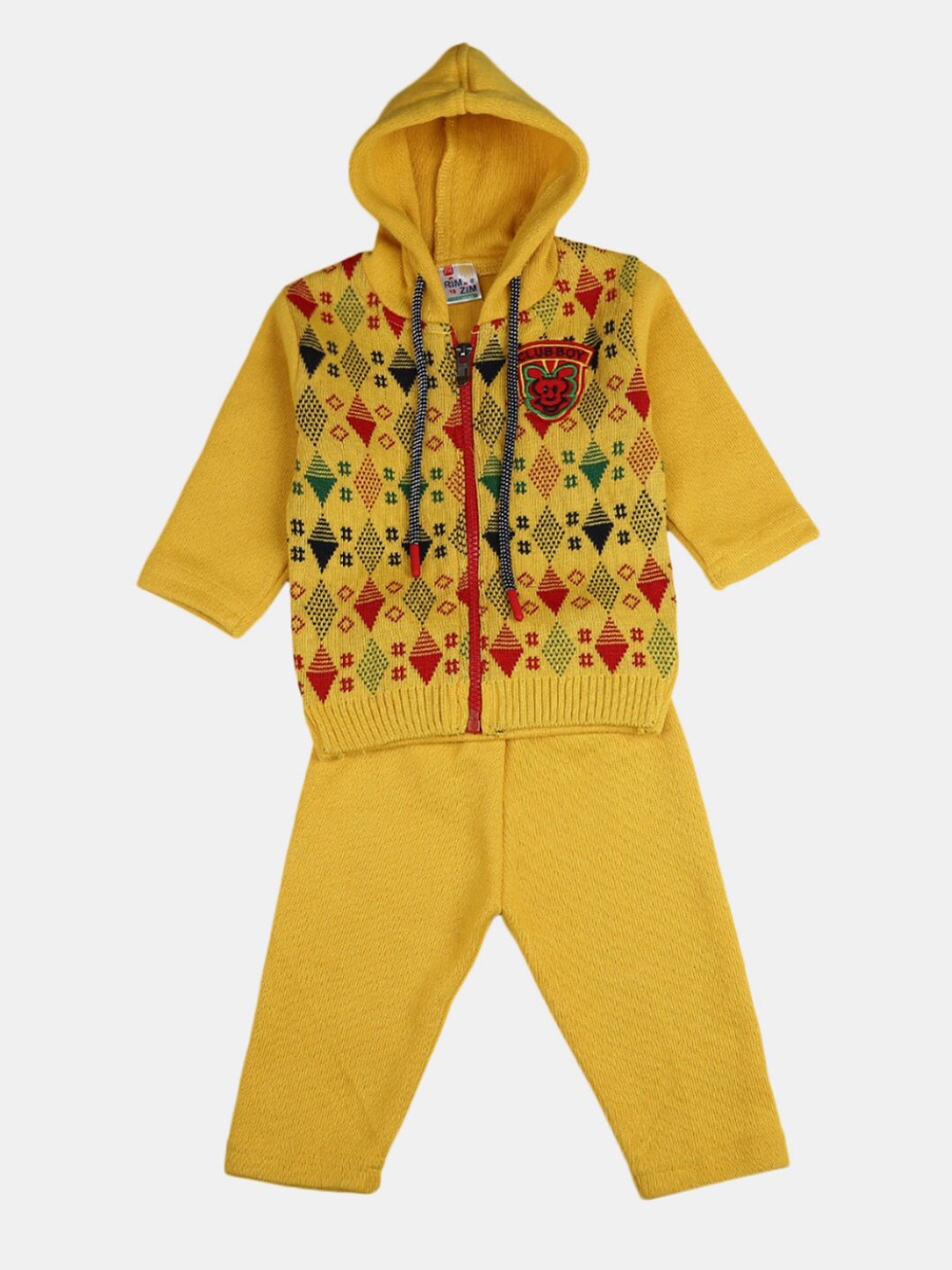 

V-Mart Unisex Kids Yellow & Red Printed T-shirt with Pyjamas