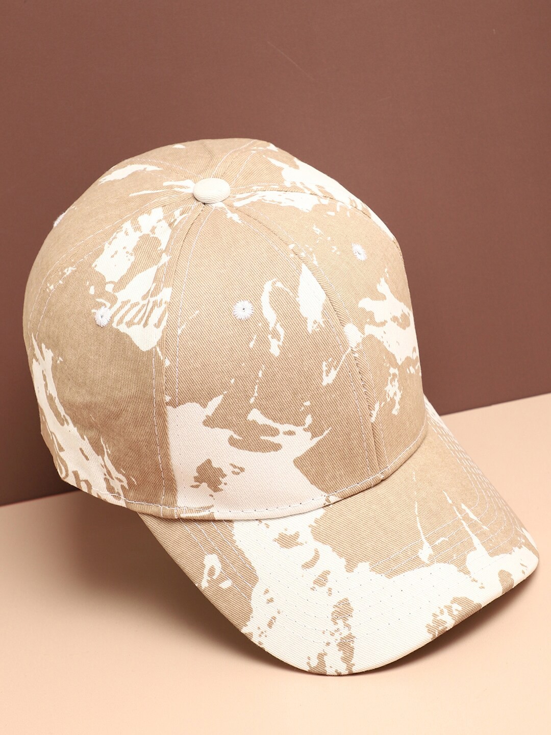 

HAUTE SAUCE by Campus Sutra Women Cream-Coloured & White Printed Baseball Cap