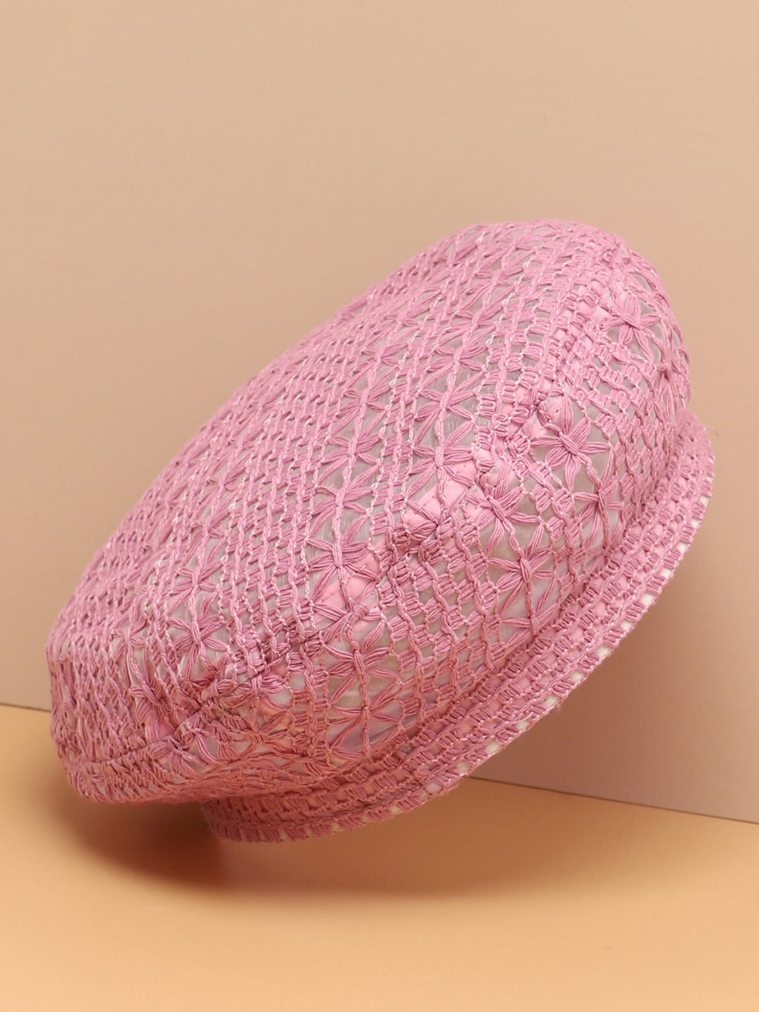

HAUTE SAUCE by Campus Sutra Women Pink Textured Beret Hat