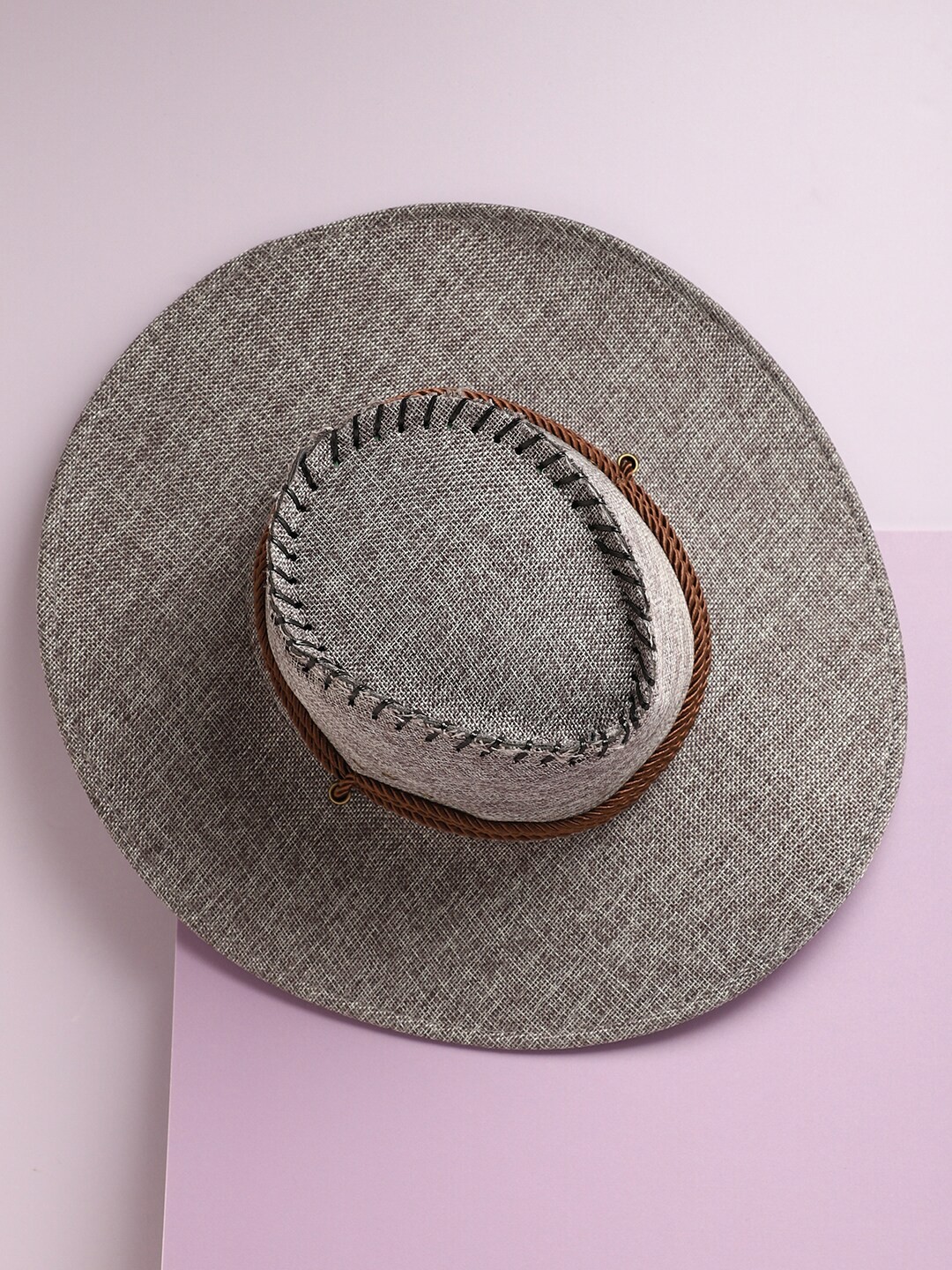 

HAUTE SAUCE by Campus Sutra Women Grey Striped Sun Hat