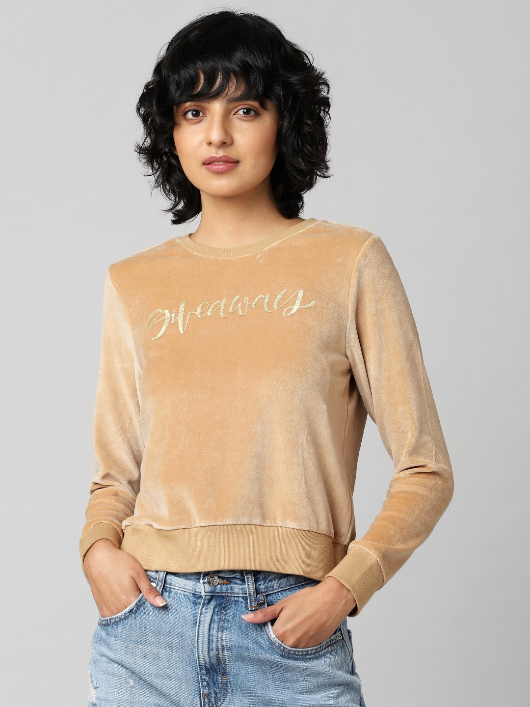 

ONLY Women Beige Sweatshirt