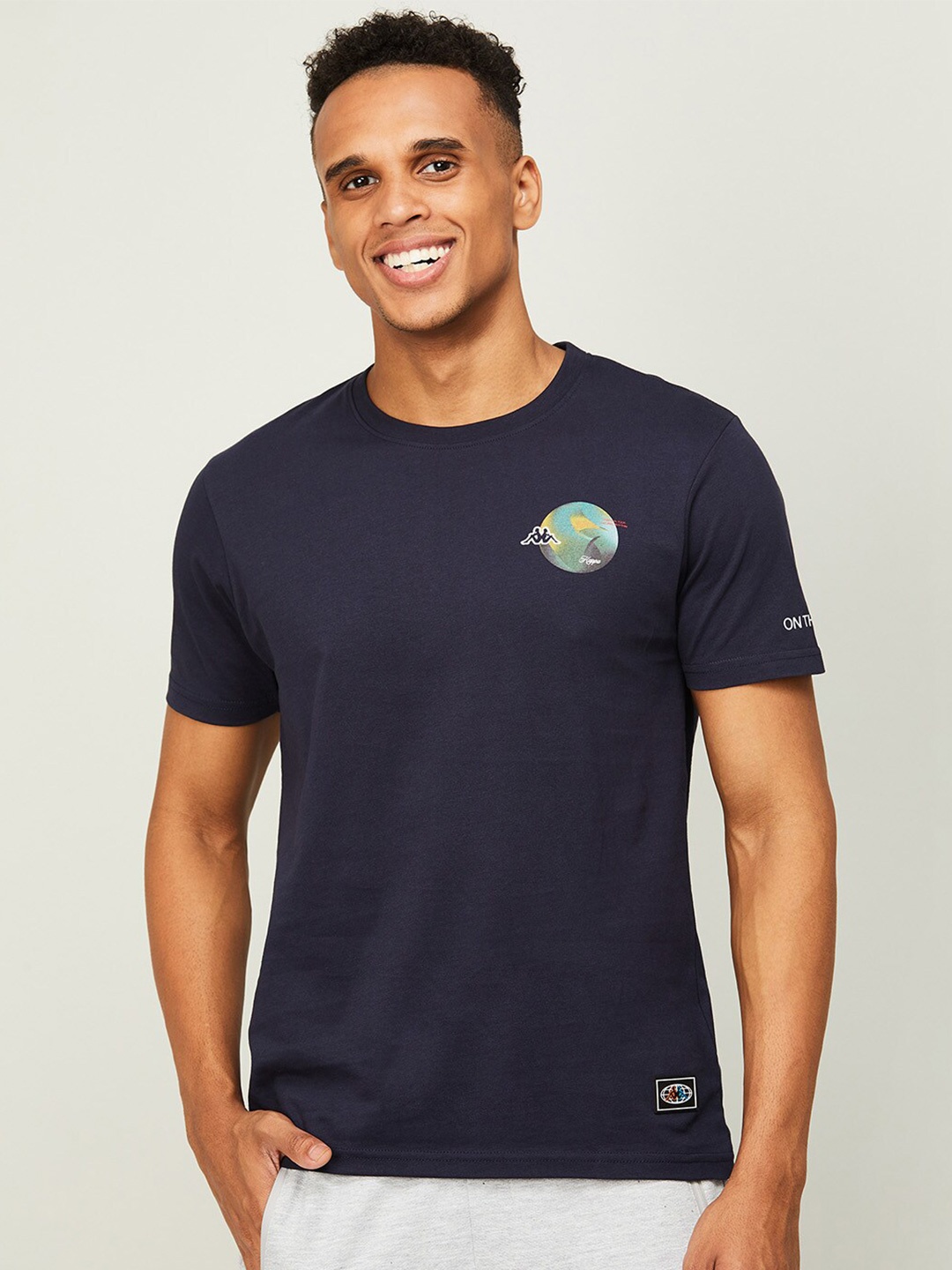 

Kappa Men Navy Blue Cotton T-shirt