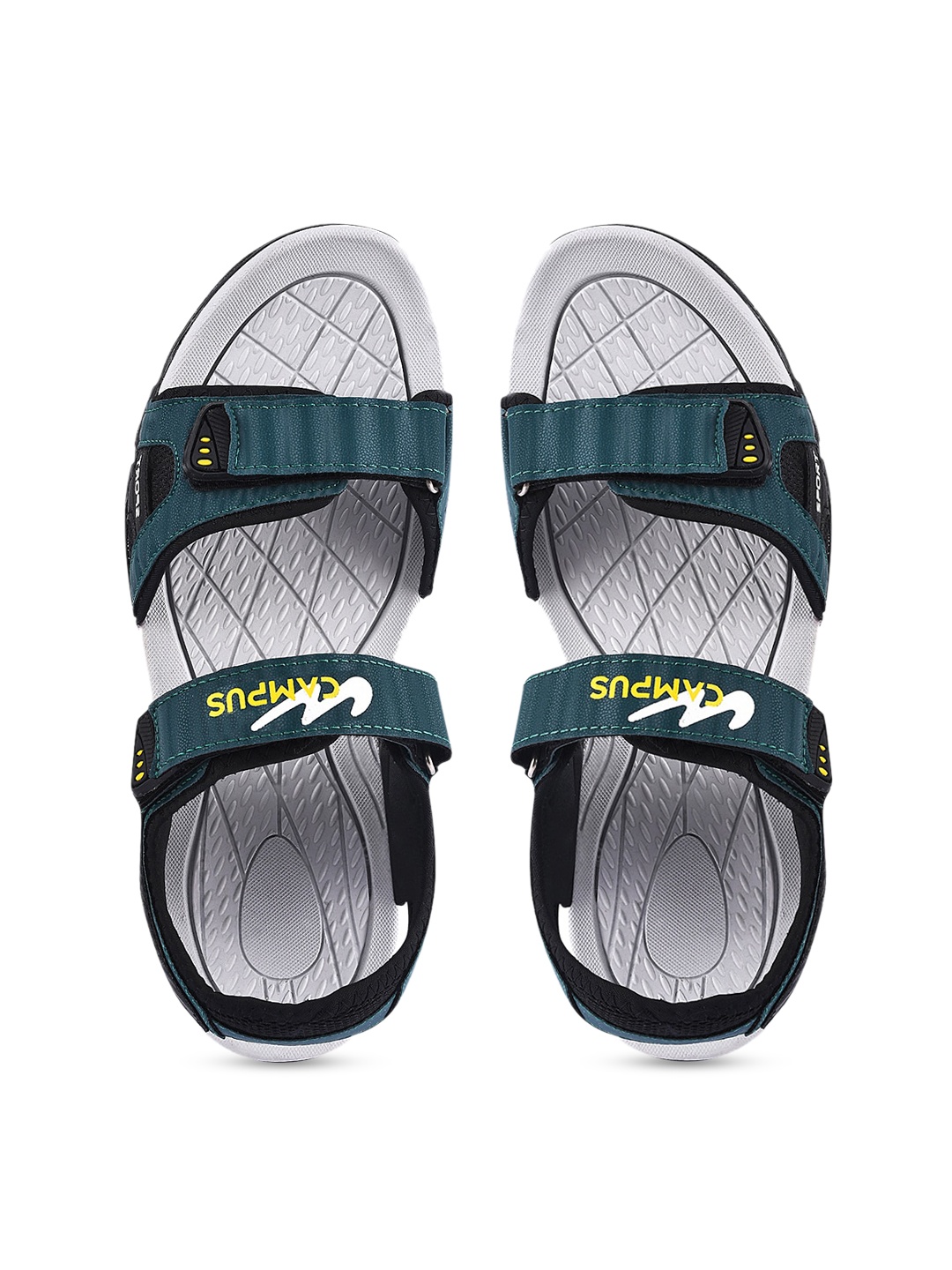 

Campus Men Green Solid Sports Sandals