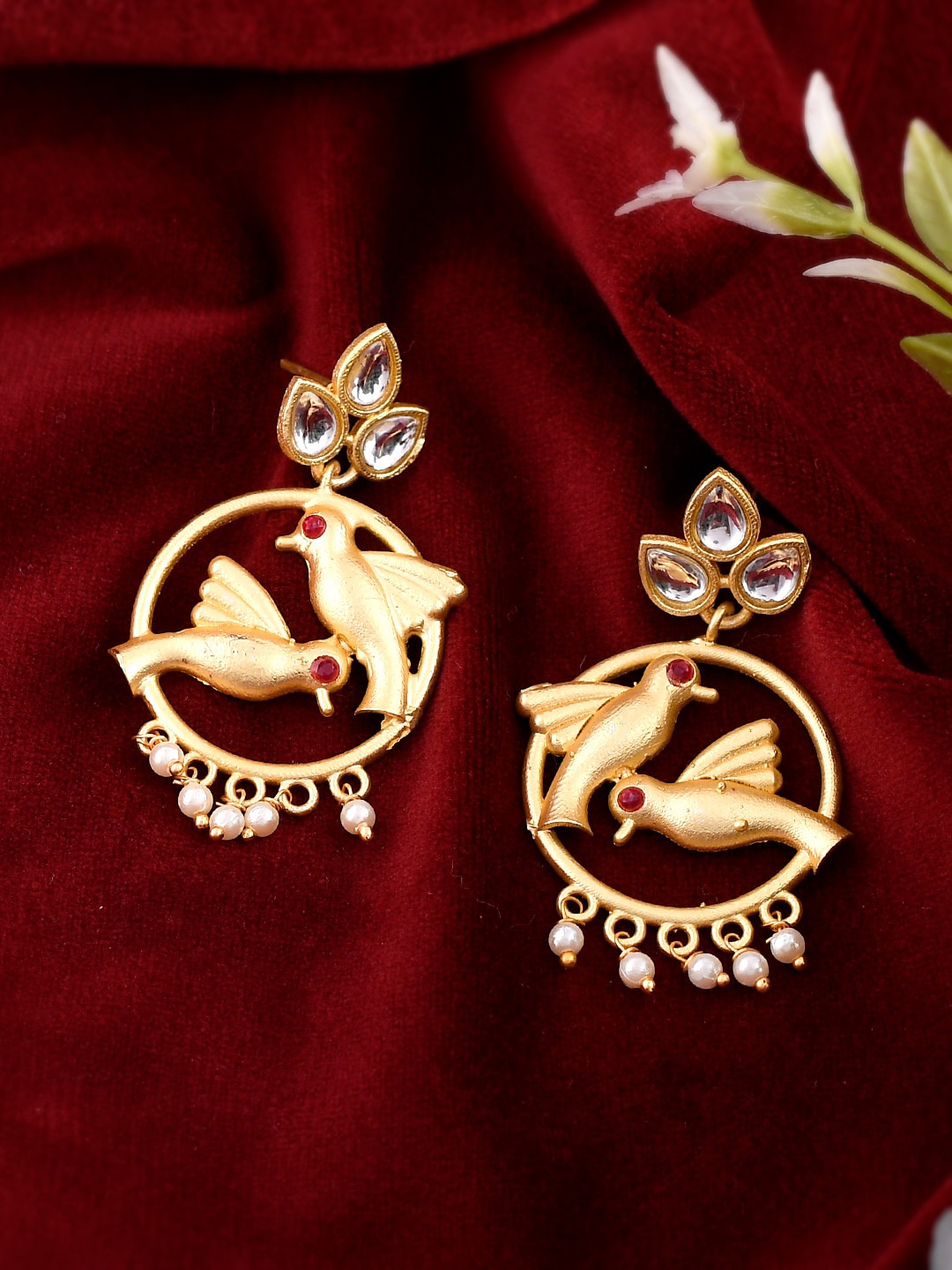 

Silvermerc Designs Gold-Plated Contemporary Drop Earrings