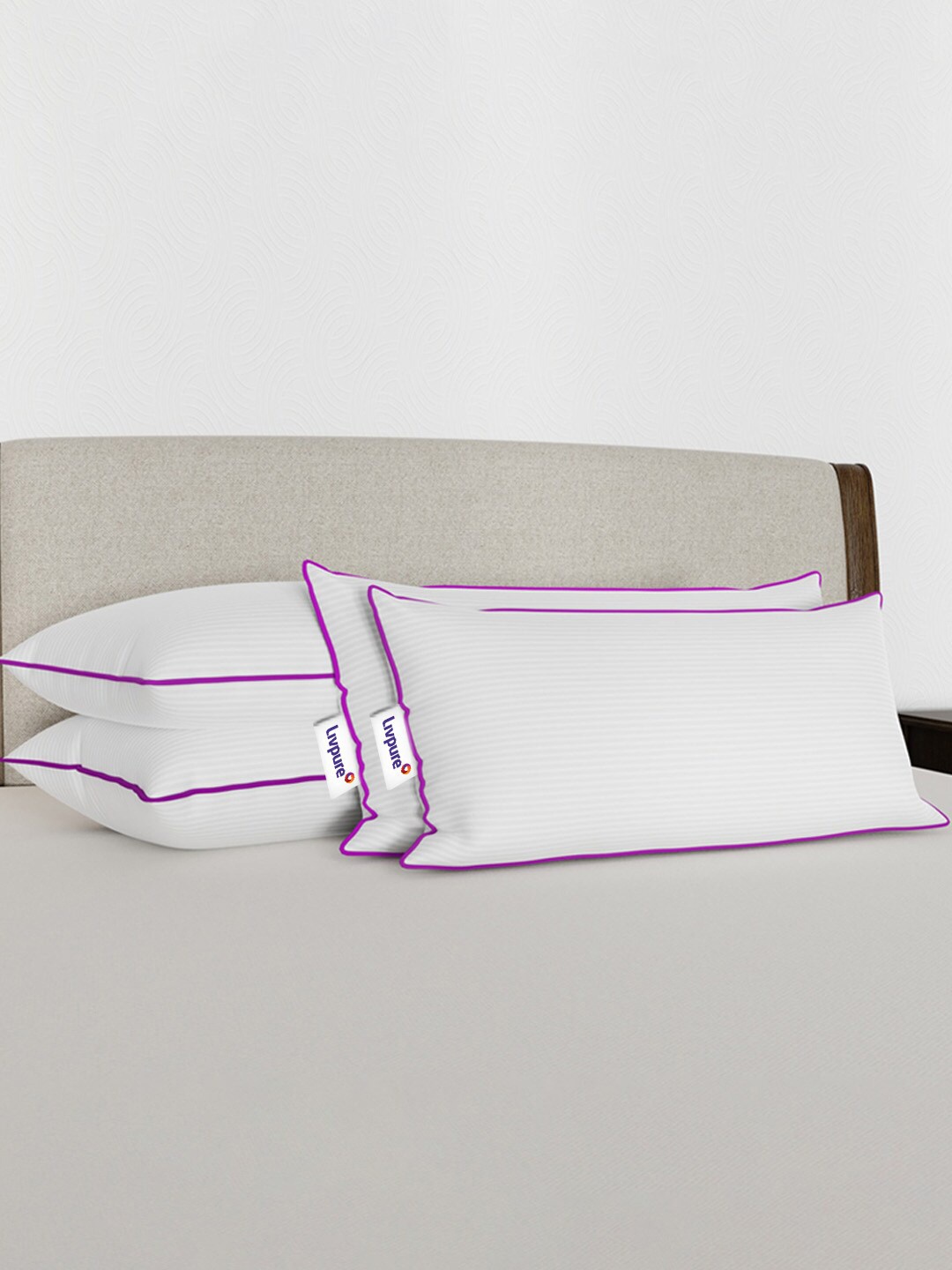 

Livpure Smart Pack of 2 White Solid Microfibre Sleeping Pillow