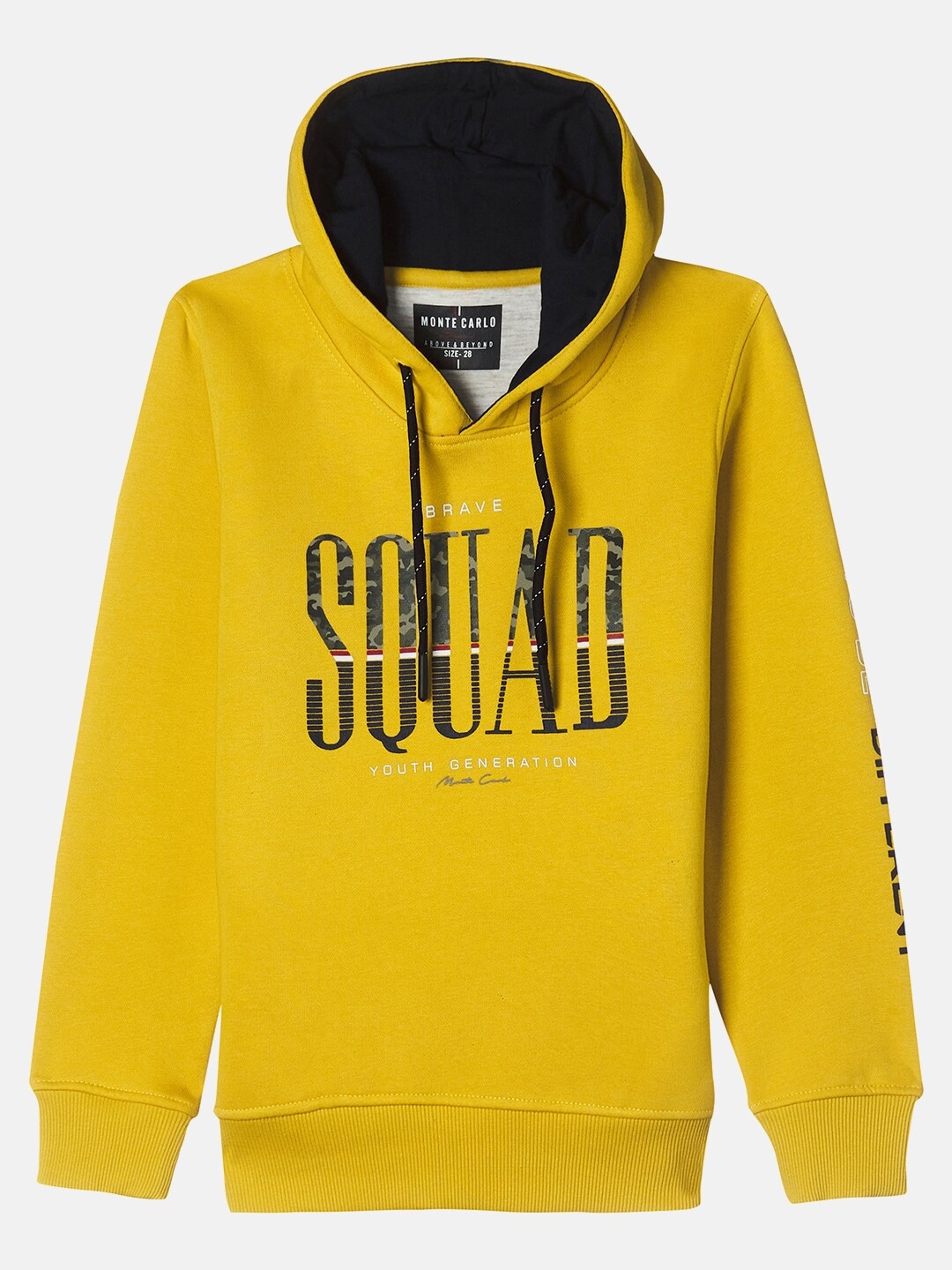 

Monte Carlo Boys Mustard Printed Hooded Sweatshirt