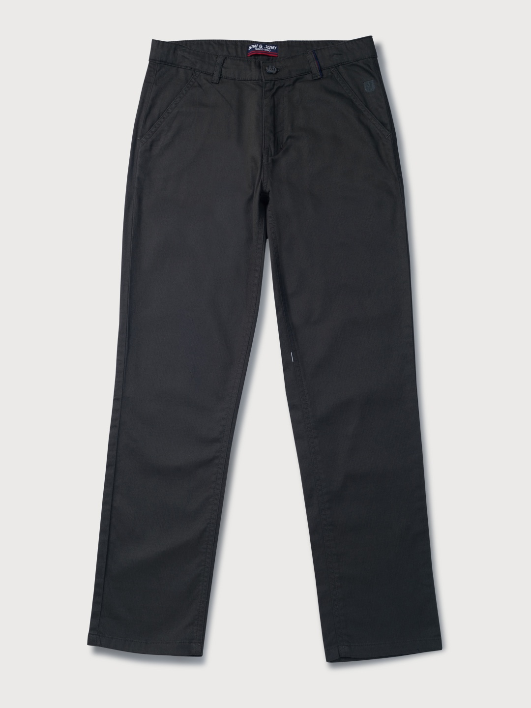

Gini and Jony Boys Black Solid Trousers