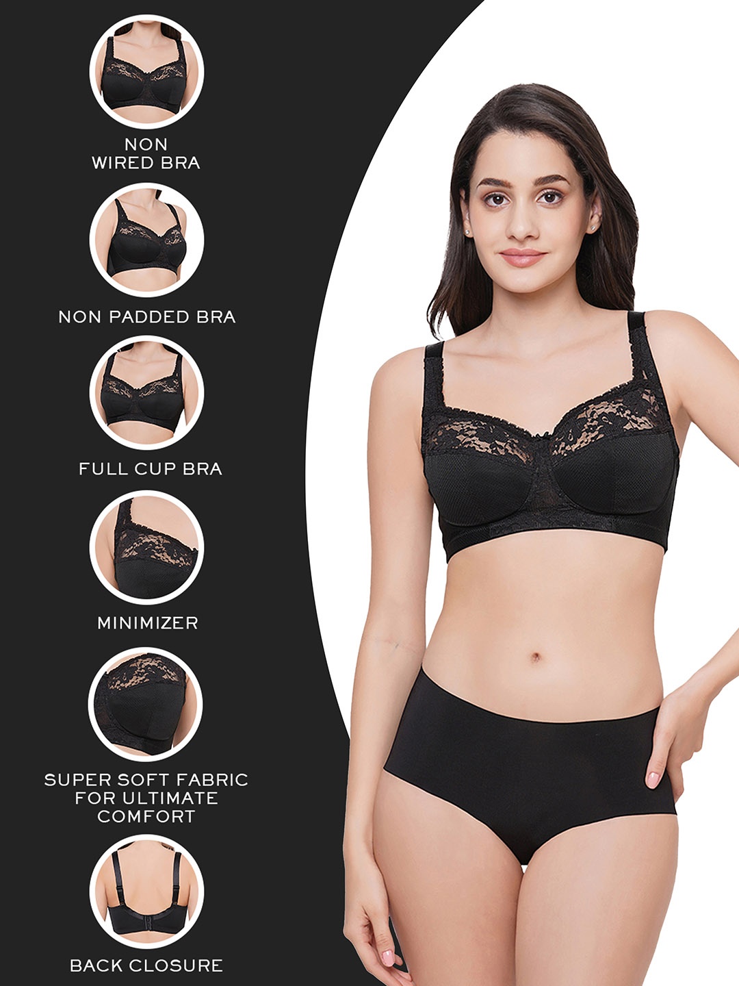 

Wacoal Women Black Floral Bra