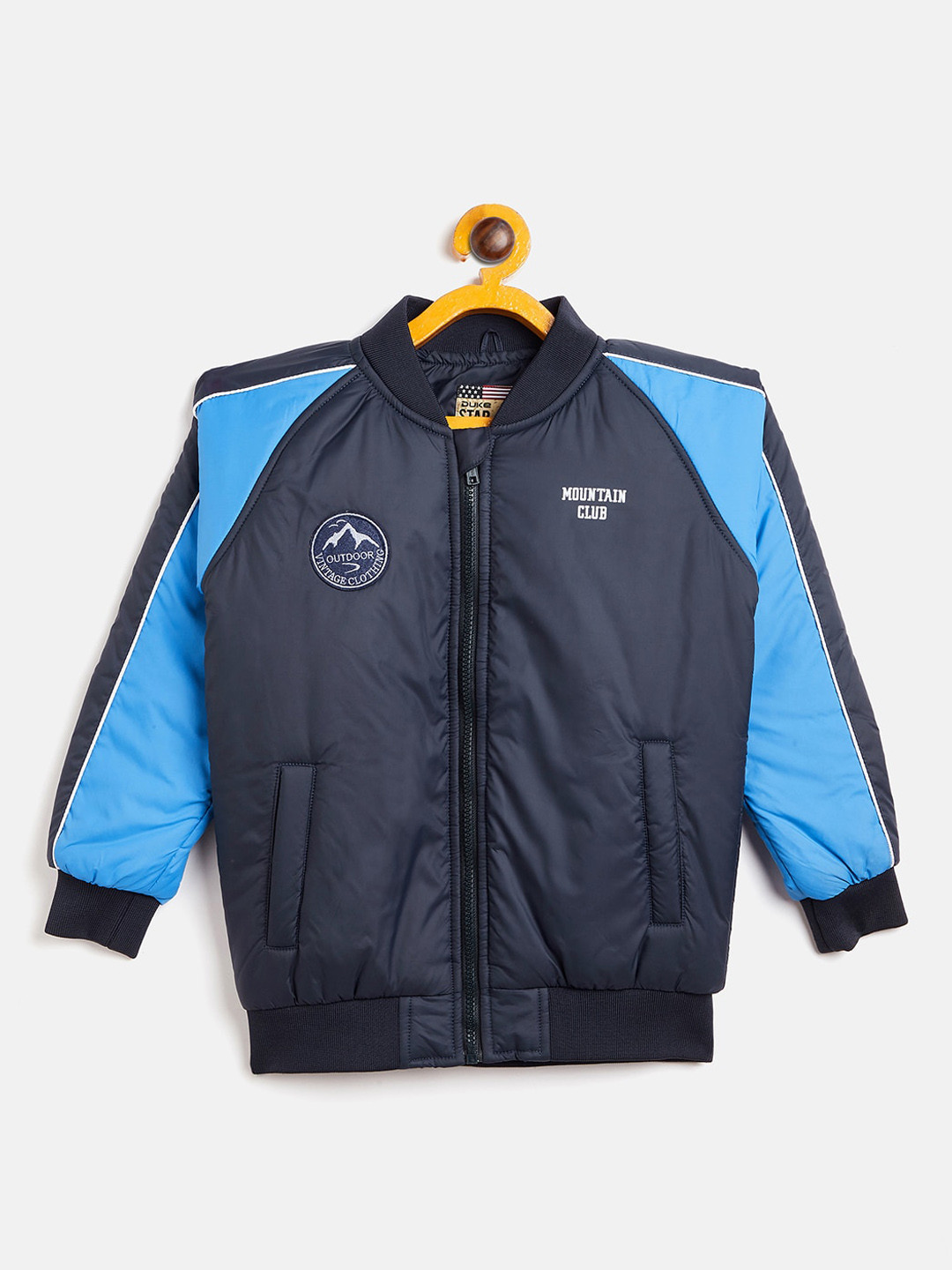 

Duke Kids Boys Navy Blue Solid Bomber Jacket