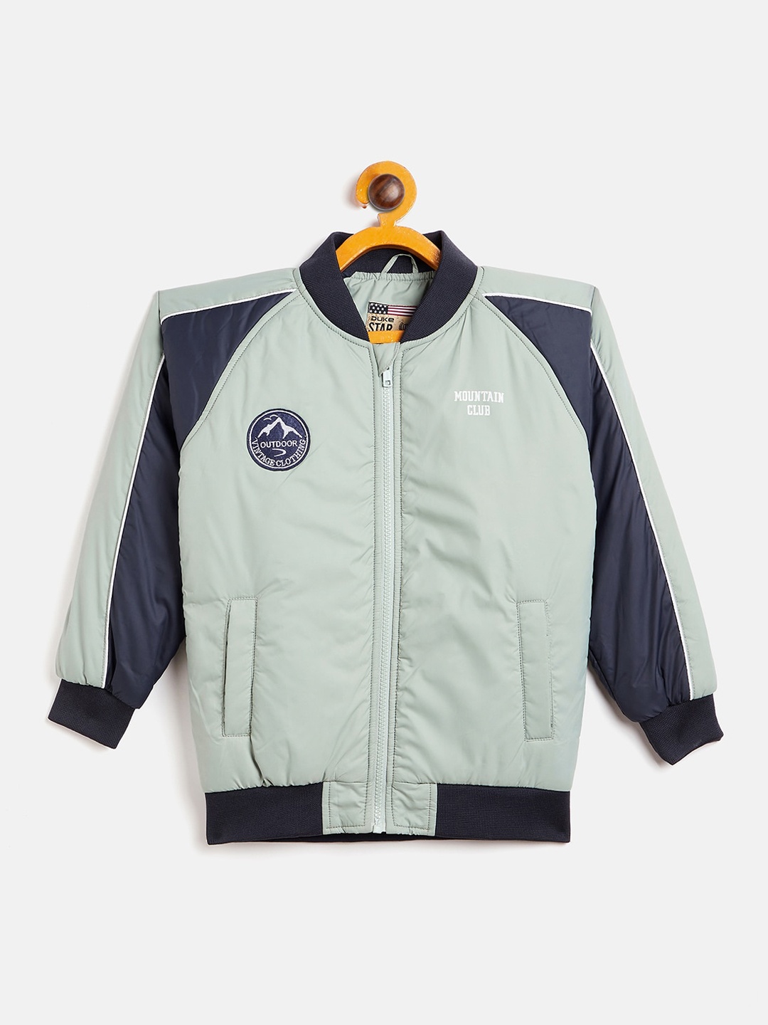 

Duke Boys Green & Blue Colourblocked Bomber Jacket