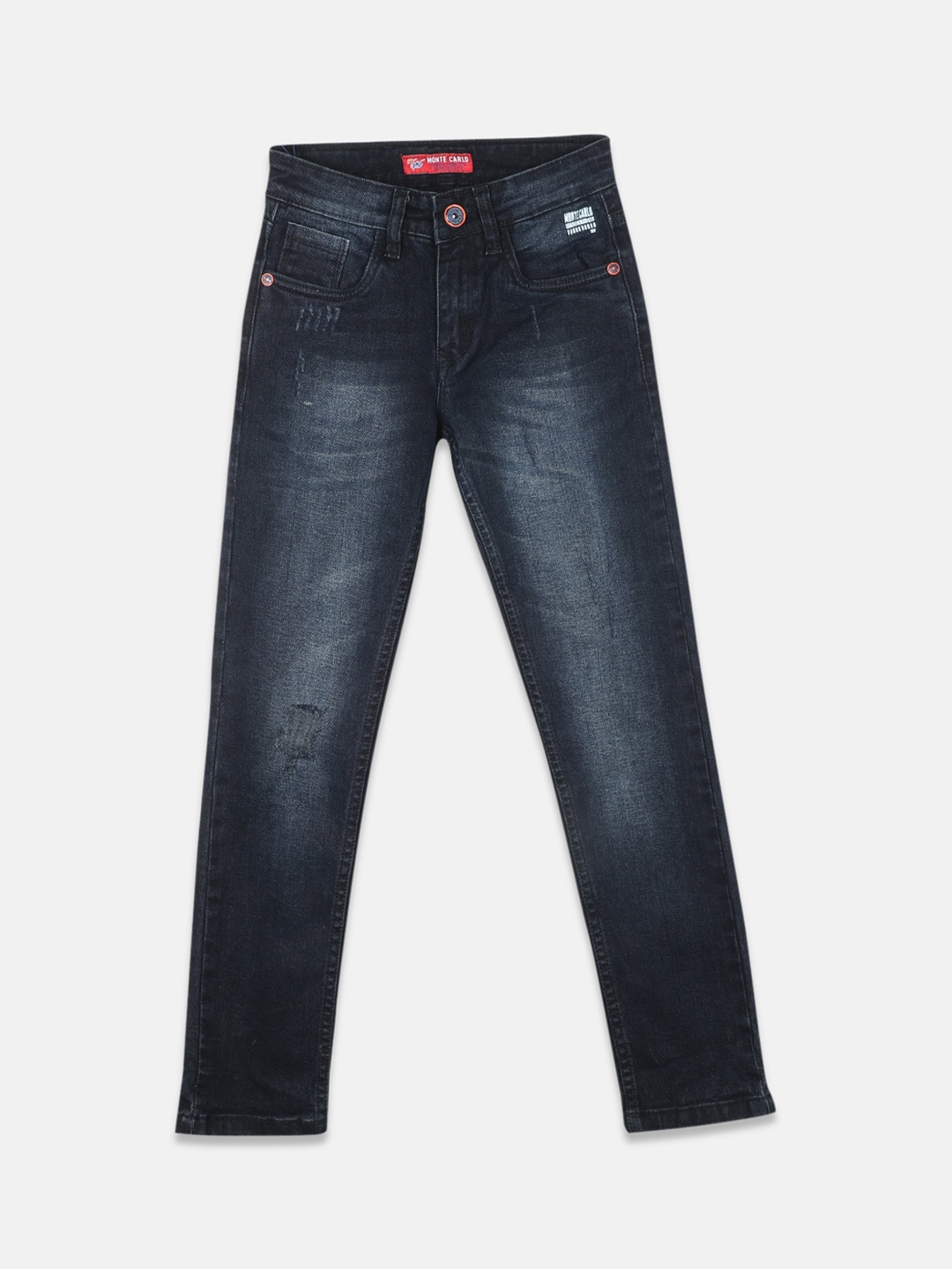 

Monte Carlo Boys Blue Slim Fit Low Distress Heavy Fade Jeans