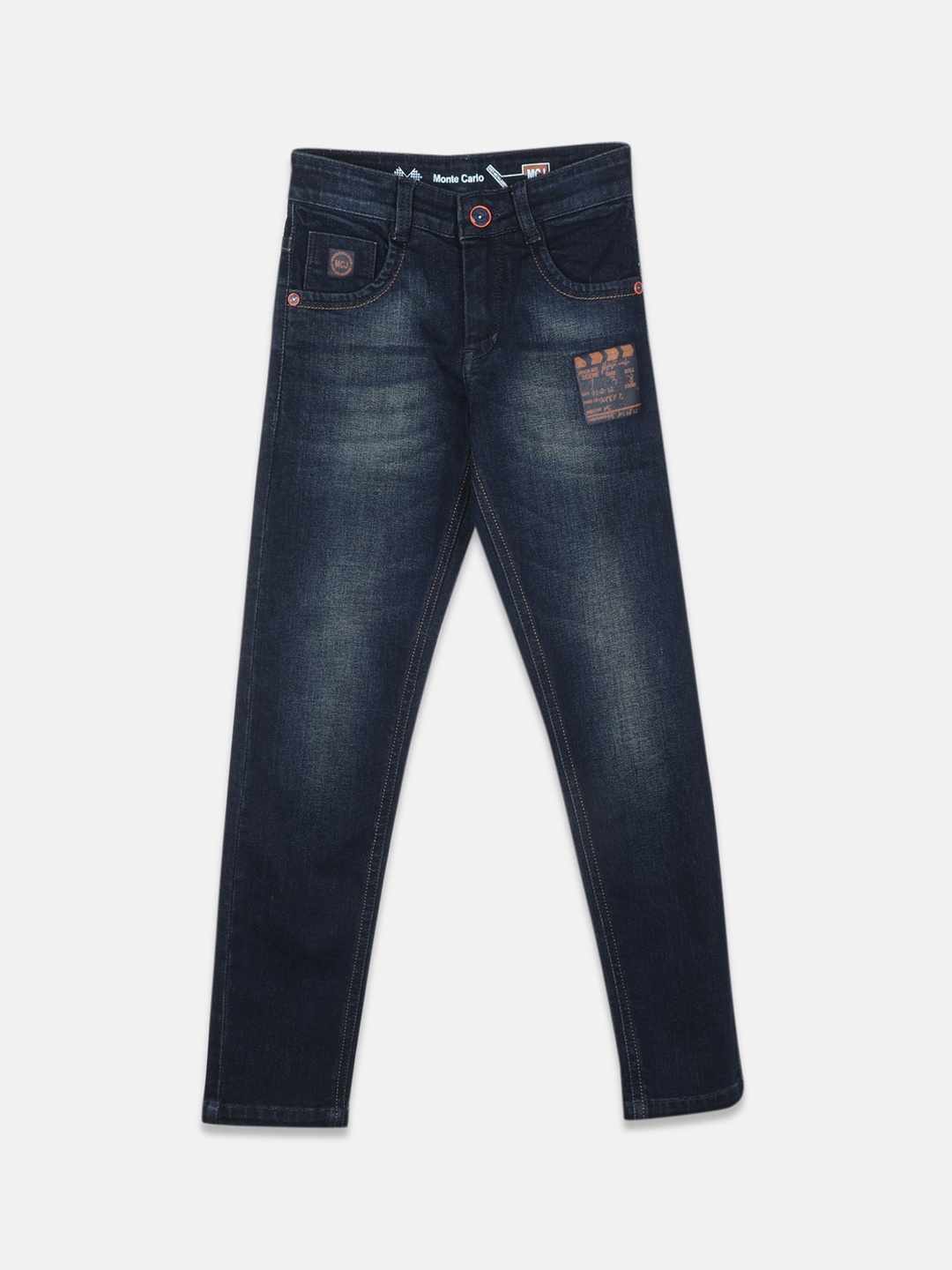 

Monte Carlo Boys Green Slim Fit Light Fade Stretchable Jeans