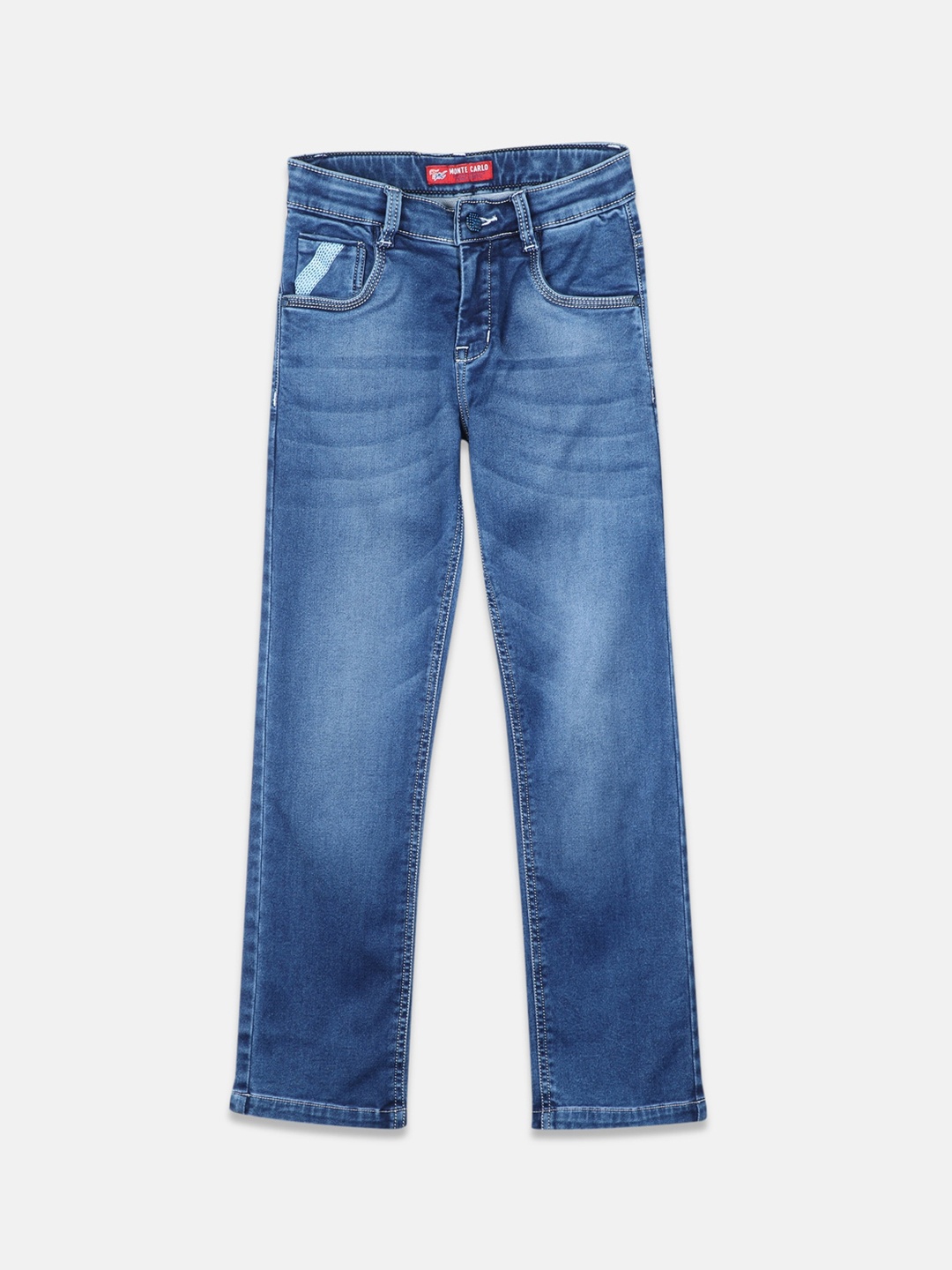 

Monte Carlo Boys Blue Heavy Fade Stretchable Jeans