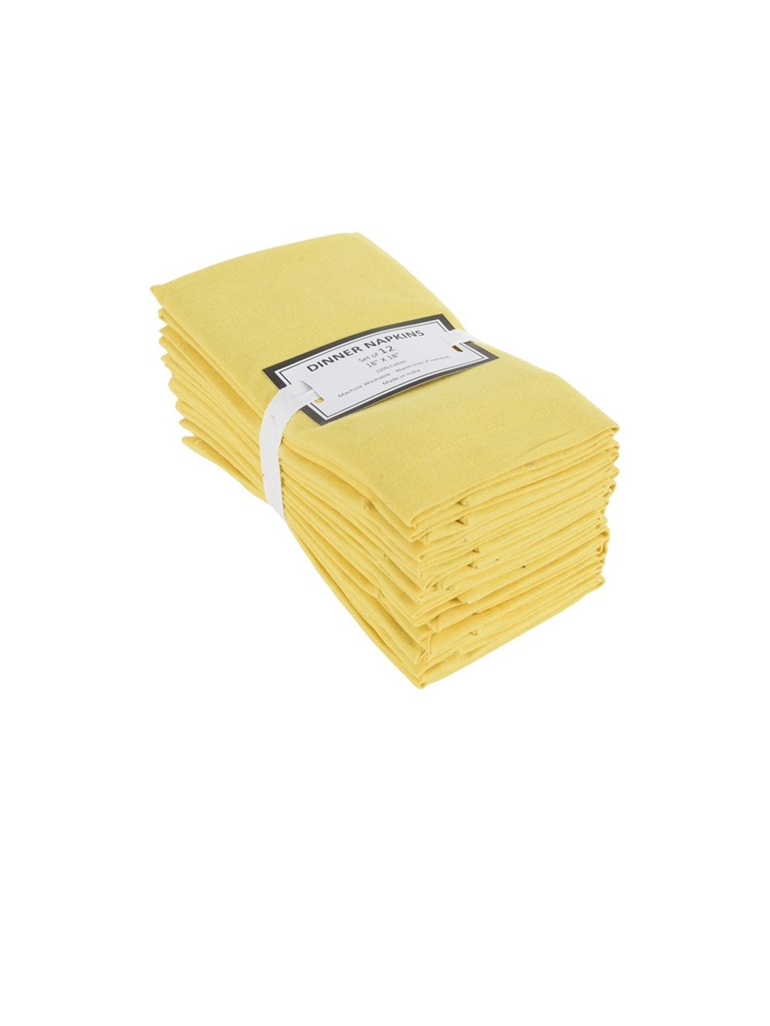 

Lushomes Yellow 12 Pcs Cotton Table Napkins