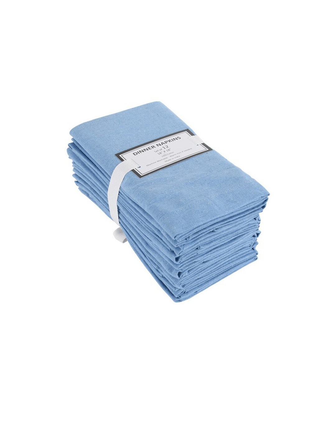 

Lushomes Blue 12 Pcs Solid Cotton Table Napkins