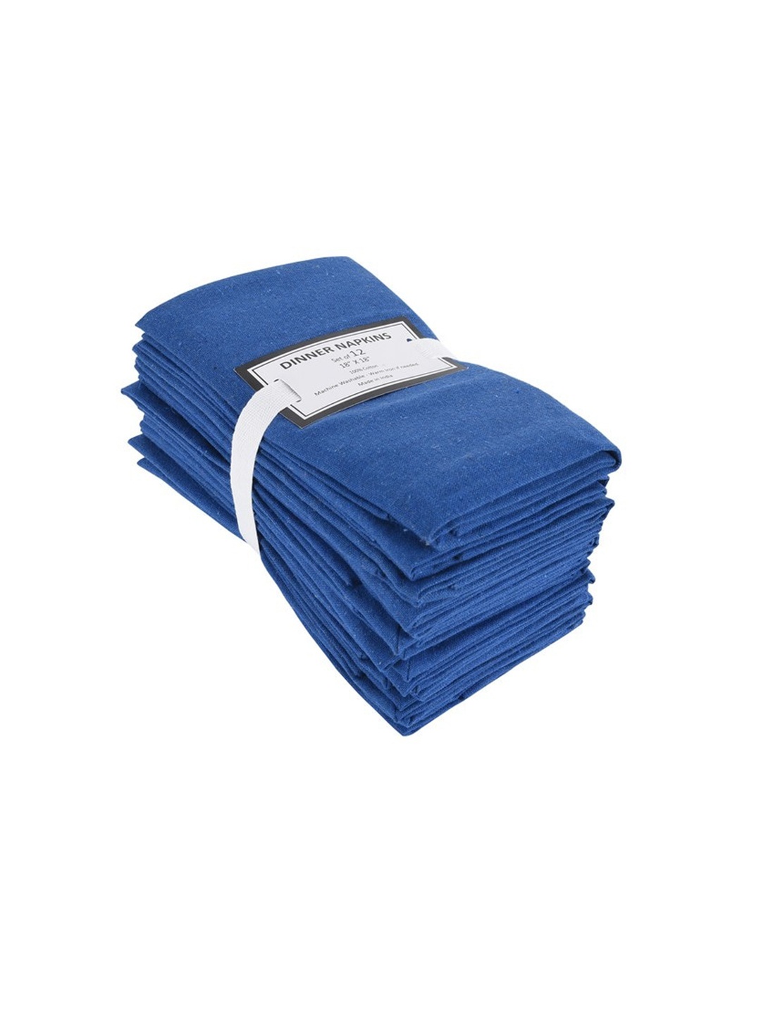 

Lushomes Blue 12 Pcs Solid Cotton Table Napkins